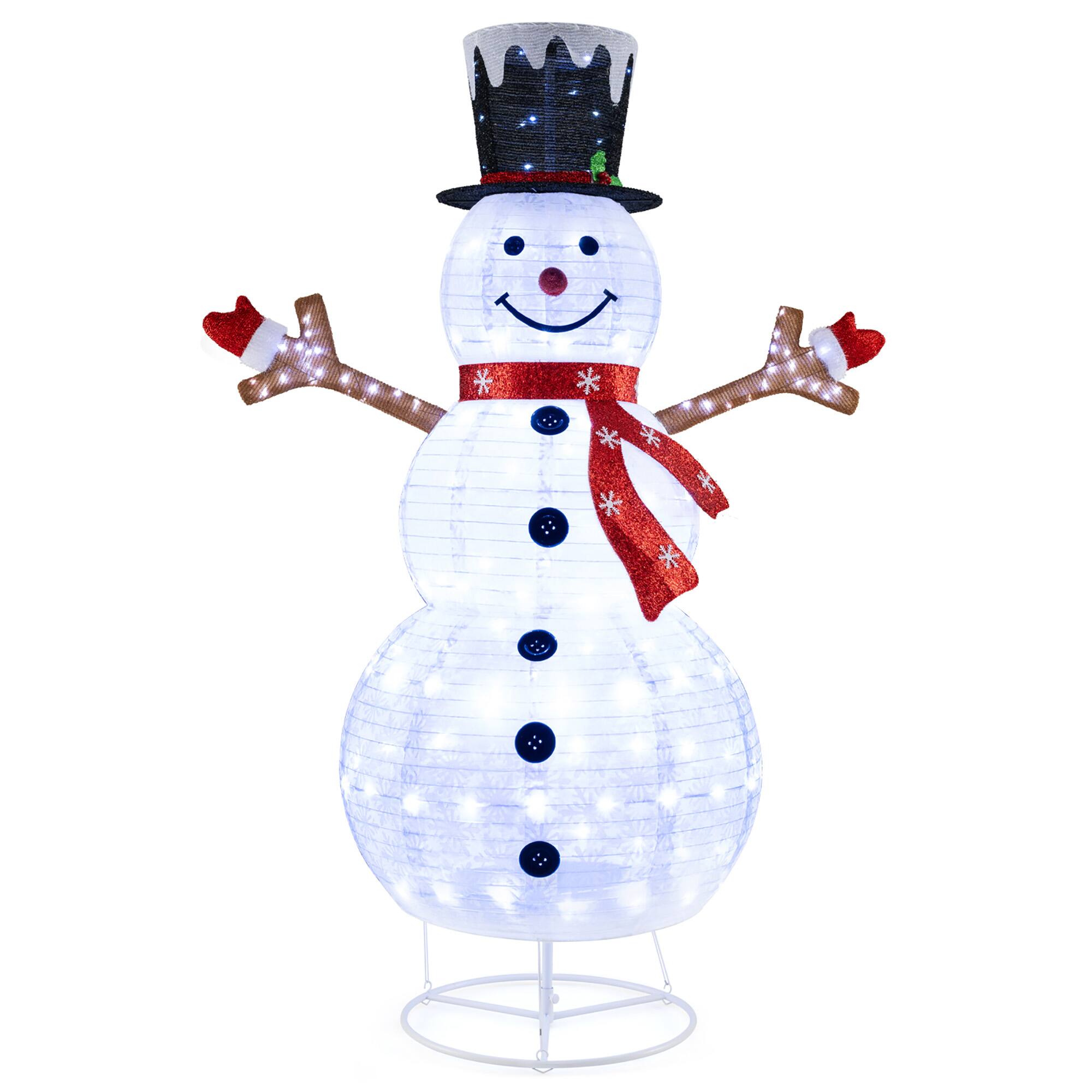 Alt View 9. Gymax - Gymax 6ft Lighted Pop-Up Christmas Snowman w/ Hat & Scarf 180 Pre-Lit LED Lights - Cold White.