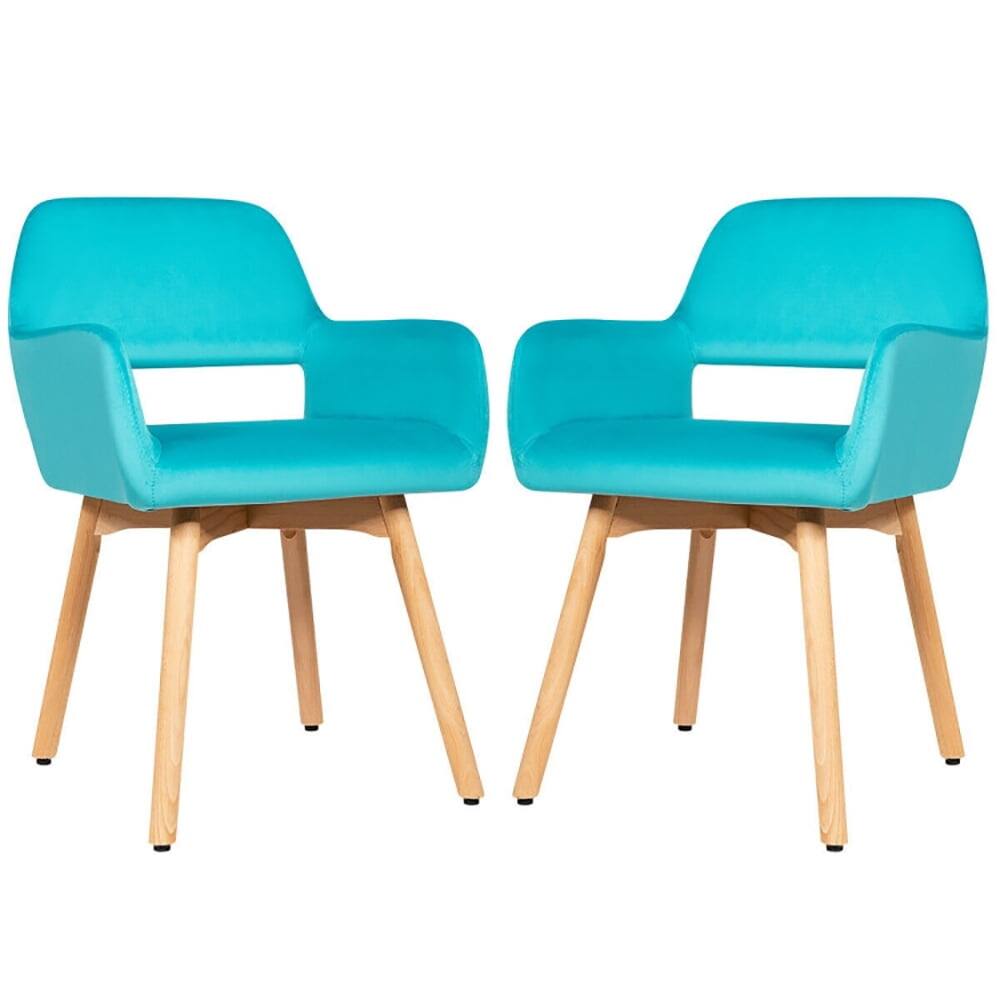 Front. Kadyn - Lounge Chair, Accent Armchair Leisure Chair,Accent Sofa Chair,Set of 2 Modern Accent Armchairs-Blue - Blue.