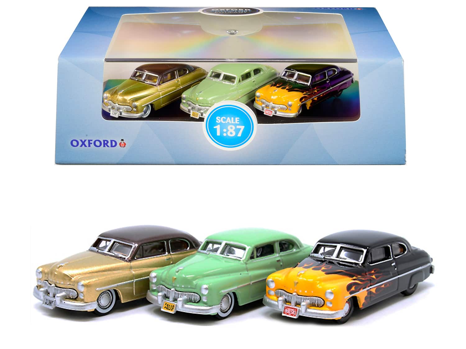 "1949 Mercury Set of 3 Cars ""70th Anniversary"" 1/87 (HO) Scale Diecast Model Cars by Oxford Diecast" price history on PriceWatchPro
