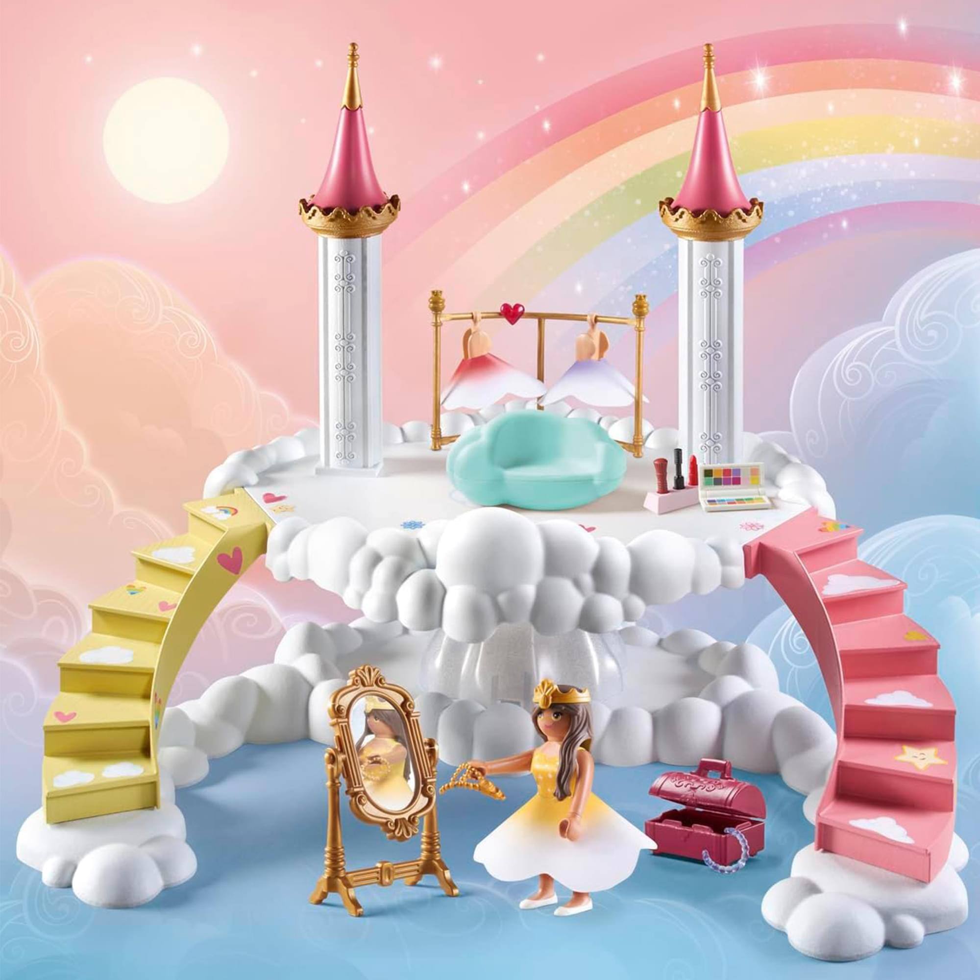 Alt View 3. Playmobil - Playmobil 71408 Princess Magic Royal Clouds Wardrobe 63-Piece Building Set - White.