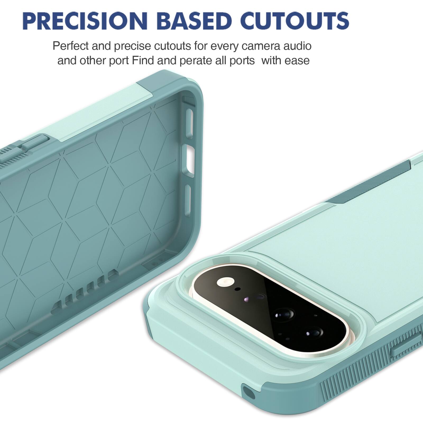 PRECISION BASED CUTOUTS  
Perfect and precise cutouts for every camera, audio, and other port. Find and operate all ports with ease.