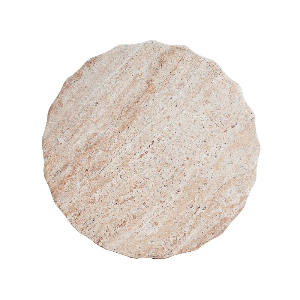 Alt View 2. Loheer - Loheer Lightweight Concrete Side Table Travertine Finish Indoor Outdoor Cylinder Accent Table - Travertine.