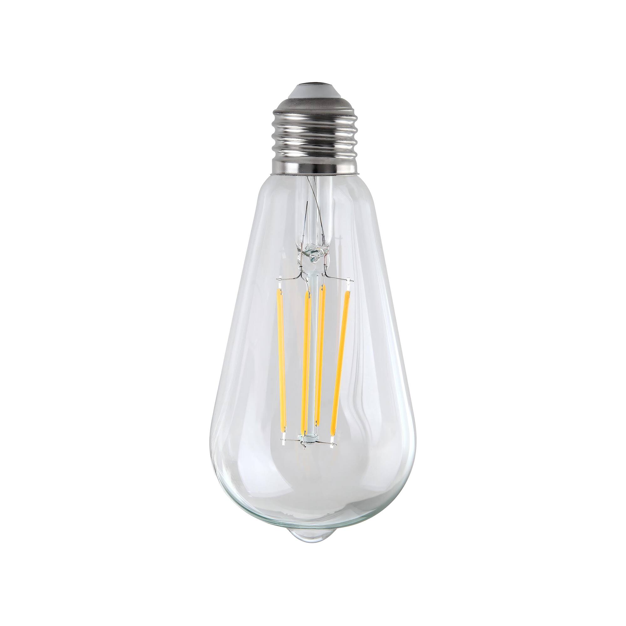 Angle. Parrot Uncle - 6W Vintage Clear Glass 2700K Warm White Dimmable LED Filament Light Bulb - Clear.
