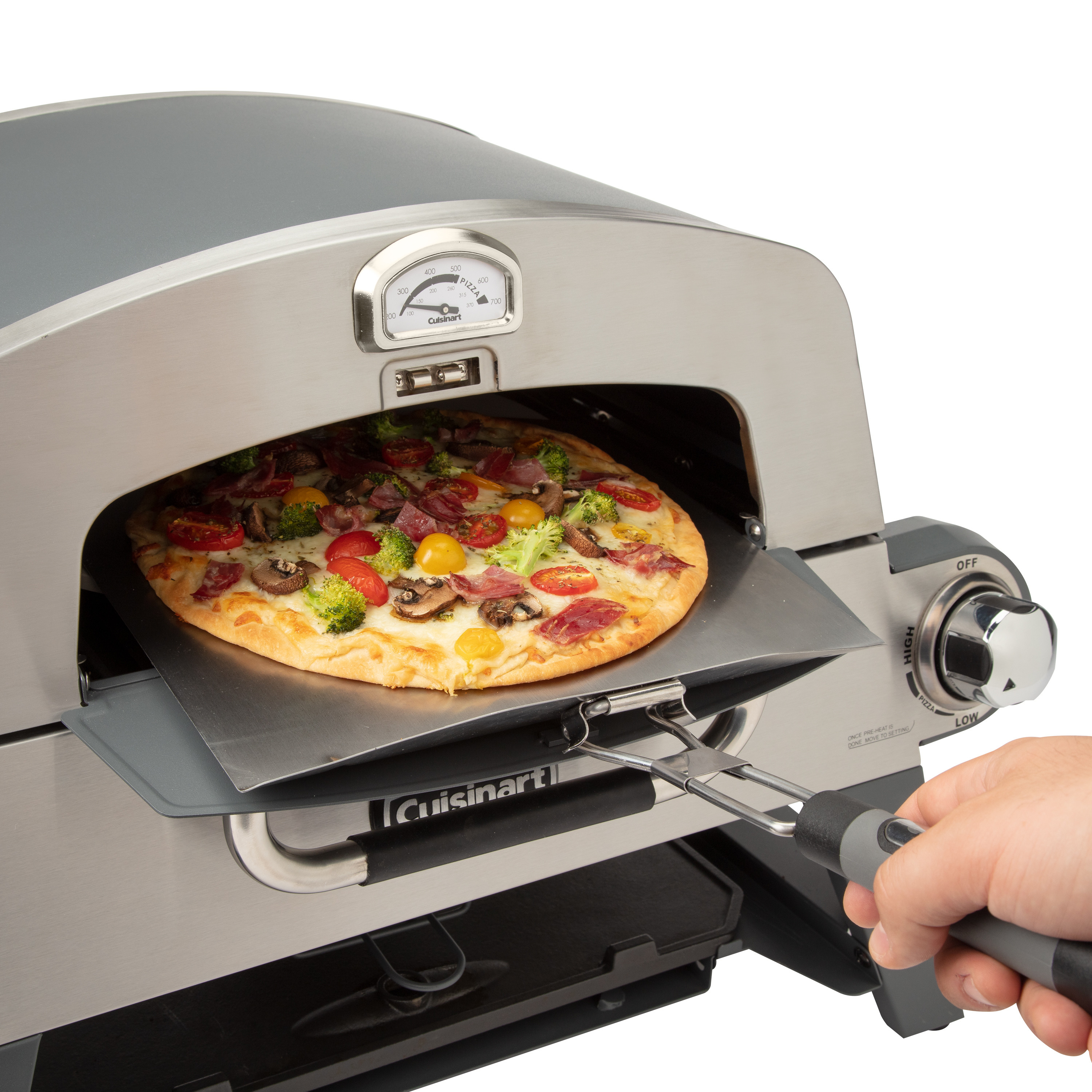 Cuisinart 3-in-1 Pizza Oven Plus, Griddle, and Grill Gray CGG-403P 