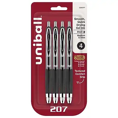 33960PP
Smooth, Quick Drying Gel Ink
GNO IGNO Black Medium 0.7mm
Uniball 6
Protects Against Fading
Textured Comfort Grip
207