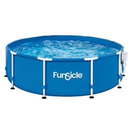 Funsicle - 10' x 30" Outdoor Activity Round Frame Above Ground Swimming Pool Set - Blue