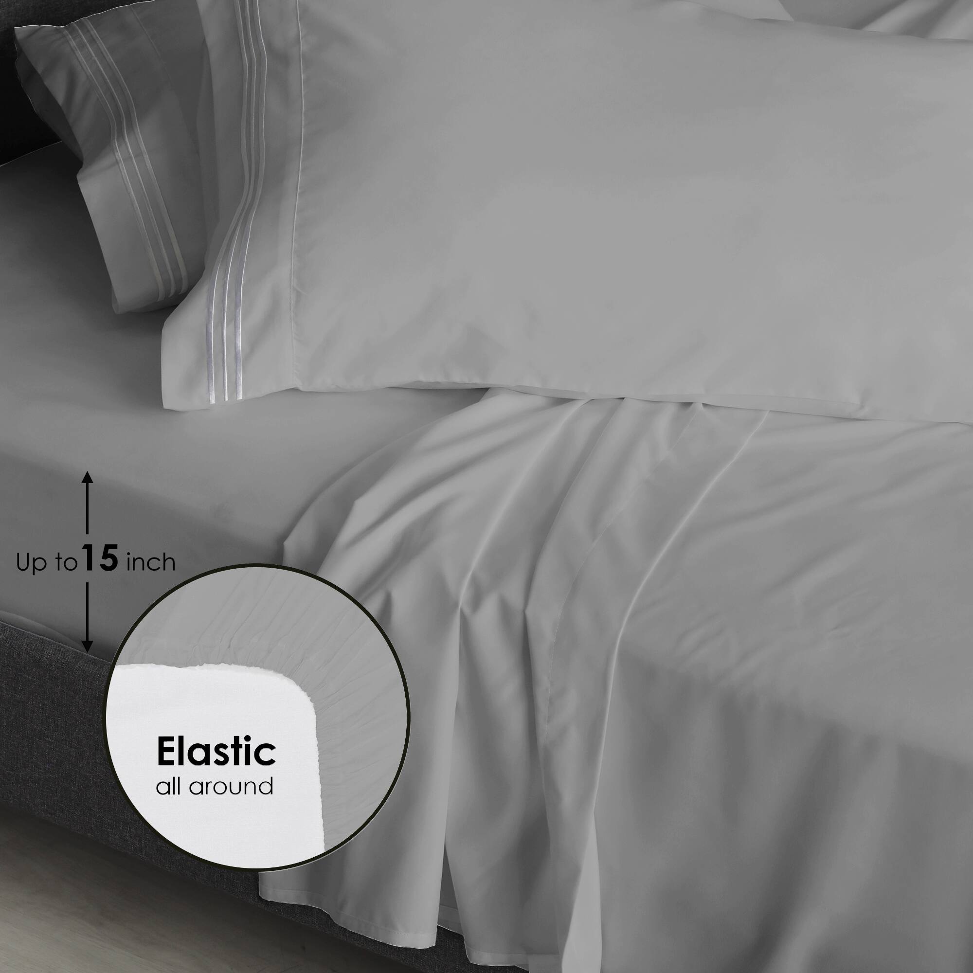 Furinno - Angeland Vienne 4-Piece Microfiber Bed Sheet Set, Full - Thumbnail 5