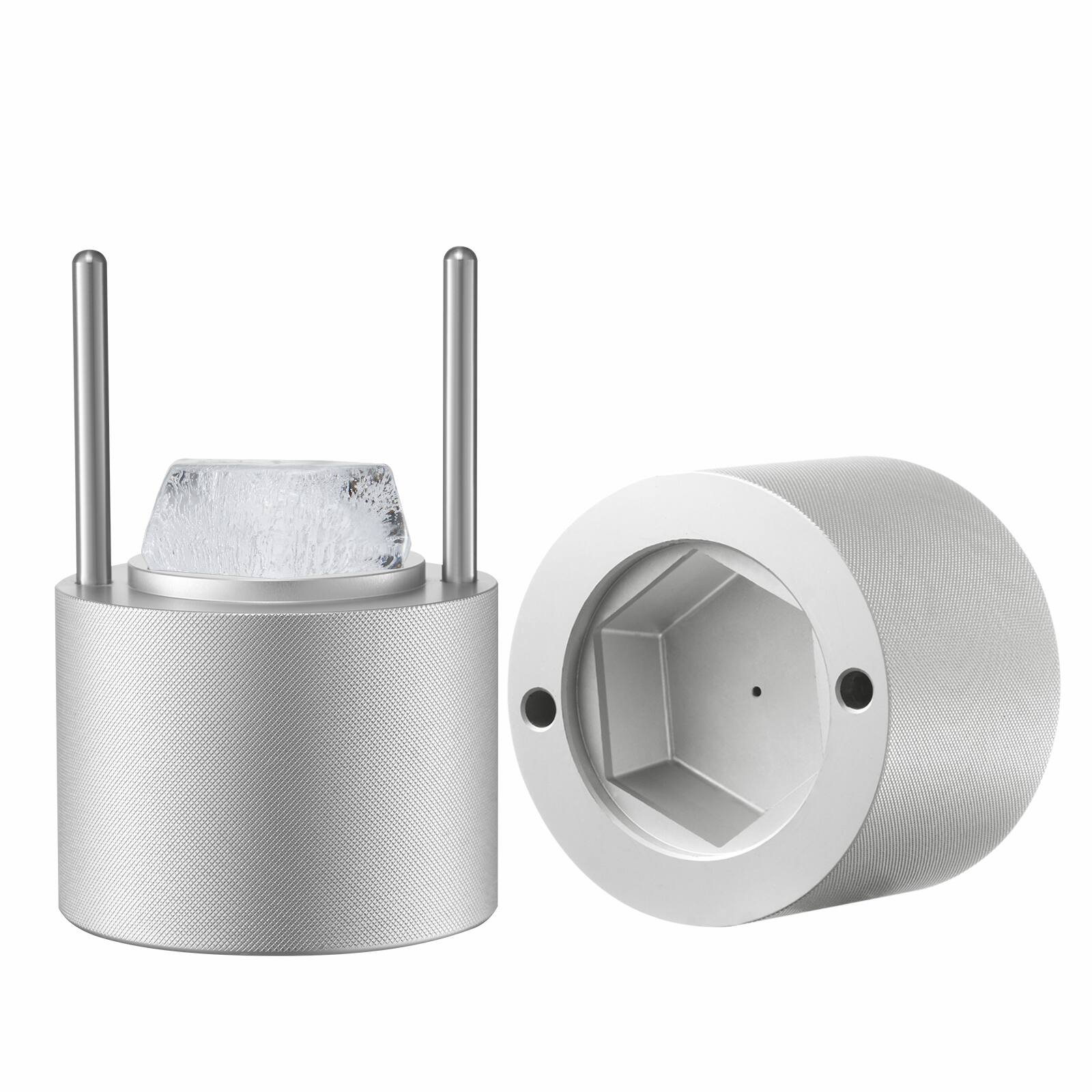 Alt View 5. VEVOR - Ice Diamond Press, 2.4" Ice Ball Maker, Aviation Aluminum Diamond Ice Ball Press Kit for Ice Diamond - Sliver.