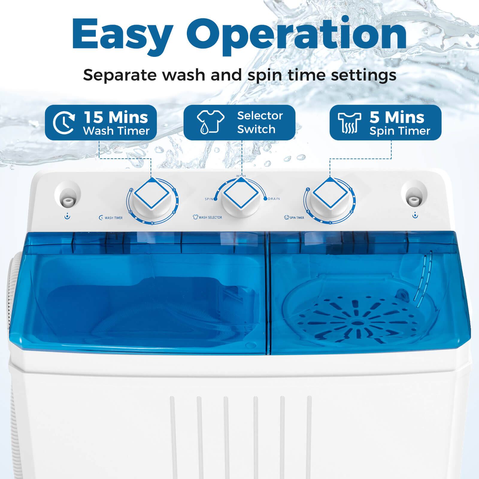 Easy Operation  
Separate wash and spin time settings  

15 Mins Wash Timer  
Selector Switch  
5 Mins Spin Timer