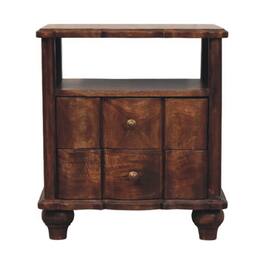 Artisan Furniture - Solid Wood 2-Drawer Bedside with Open Shelf - Brown