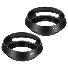 Unique Bargains - 2pcs 40.5mm Standard Vented Matte Hollow Lens Hood for Nikon/Fuji/Pentax/Leica - Black