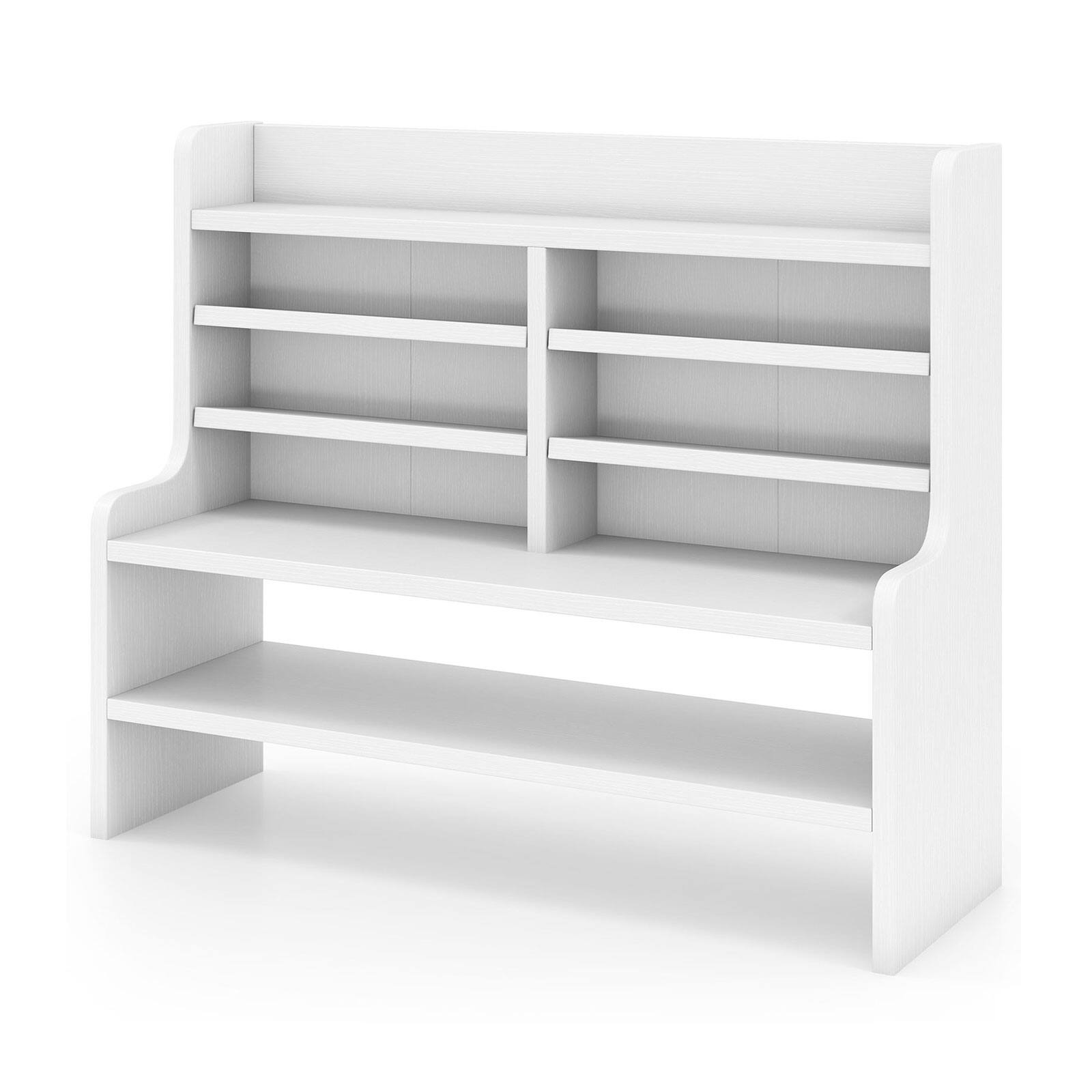 Alt View 9. Gymax - Gymax Desk Bookshelf Desktop Display Rack w/Open Cubes Removable Shelves for Home - White.