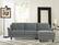 Alt View 11. Lifestyle Solutions - Hartford Three Seat Sectional Sofa Upholstered Microfiber Fabric Curved Arms - Dark Grey.