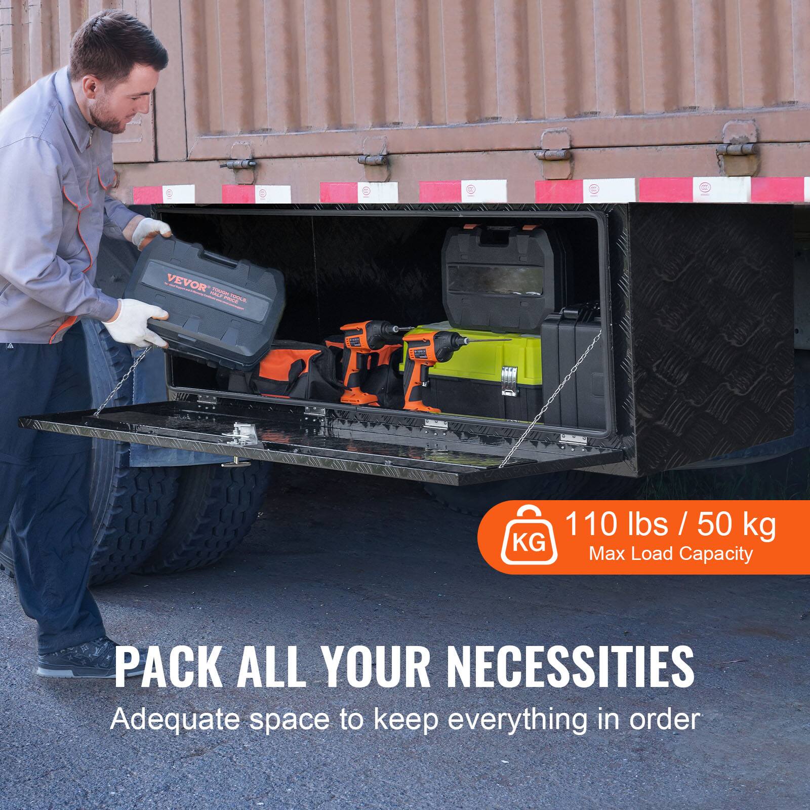 VEVOR - ALF SA PE 110 lbs / 50 kg KG Max Load Capacity
PACK ALL YOUR NECESSITIES
Adequate space to keep everything in order