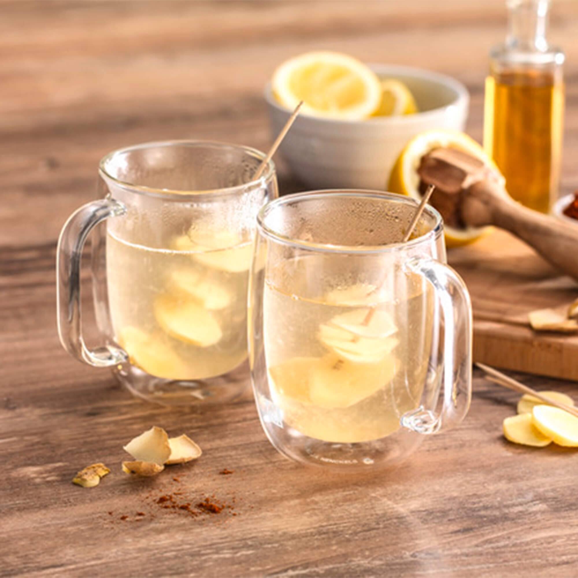 Alt View 3. ZWILLING - ZWILLING Sorrento Plus 4-pc Double Wall Glass Coffee Mugs, Insulated Coffee Mug, Clear - Clear.