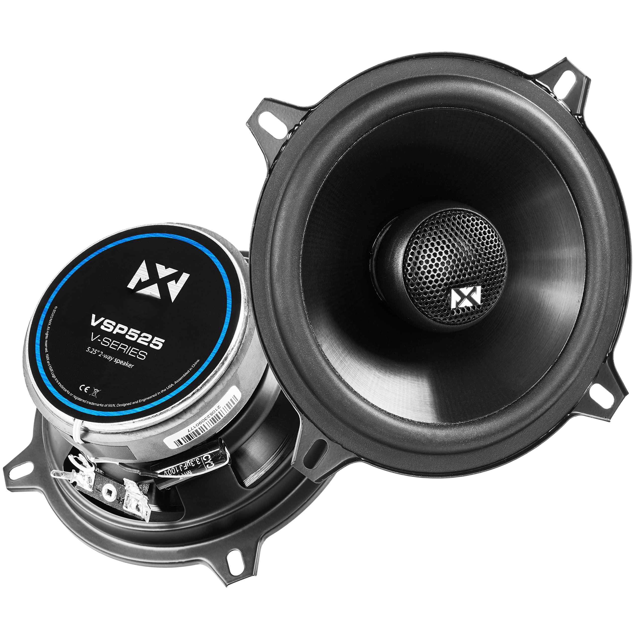 Skar Audio - Vsp60 Car Speakers Max Rms 2-way 6 Inch Coaxial W/ Silk Dome Tweeters & Built-in X-overs Easy To Install In - 5.25" Coaxial