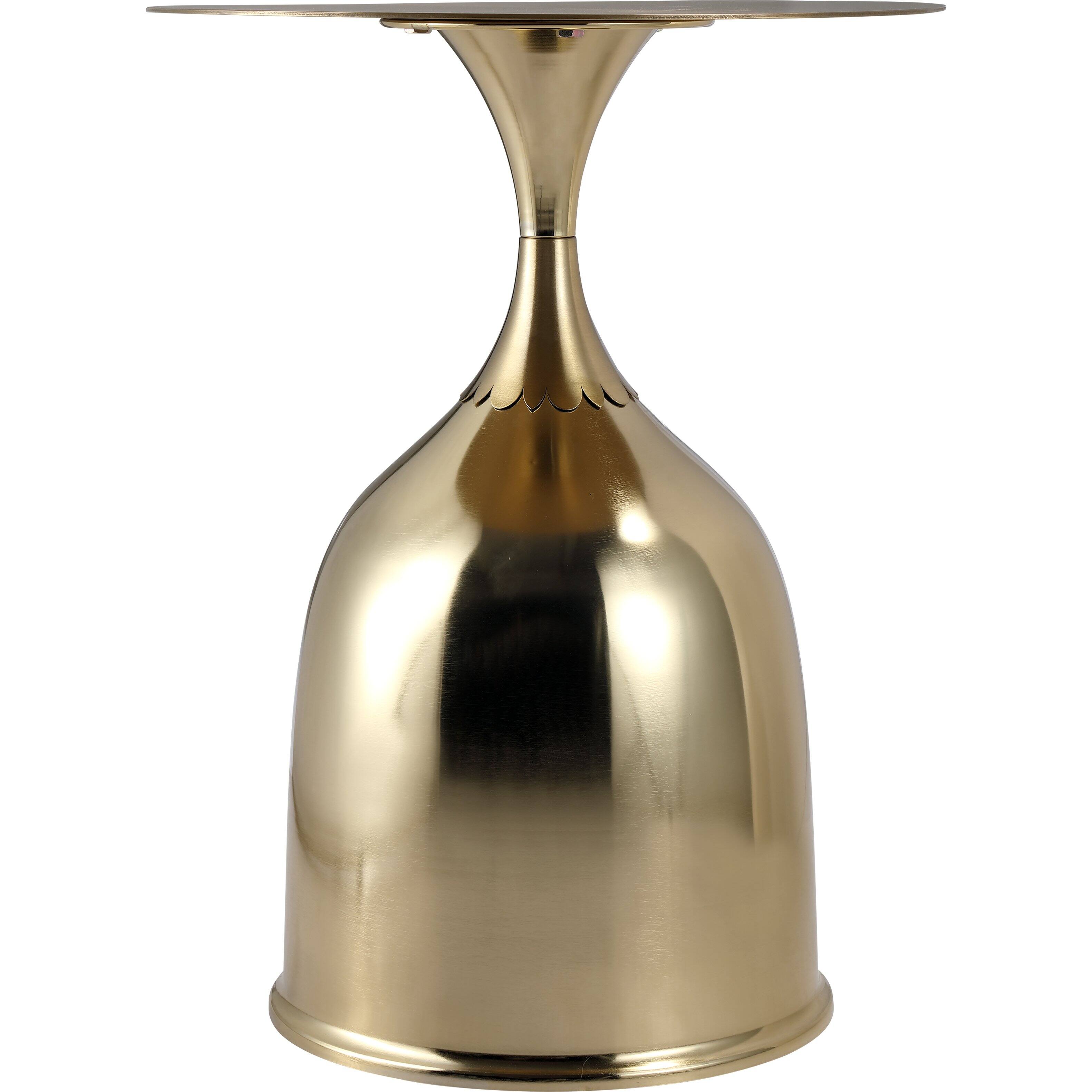 Alt View 7. LeisureMod - Modern Bell-Shaped Steel Top Accent Table with Powder Coated Finish for Living Room or Office - Gold.