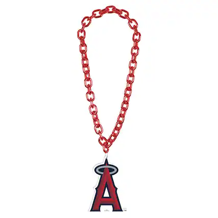 Front. WinCraft - Los Angeles Angels Big Chain Logo Necklace - Multicolor.