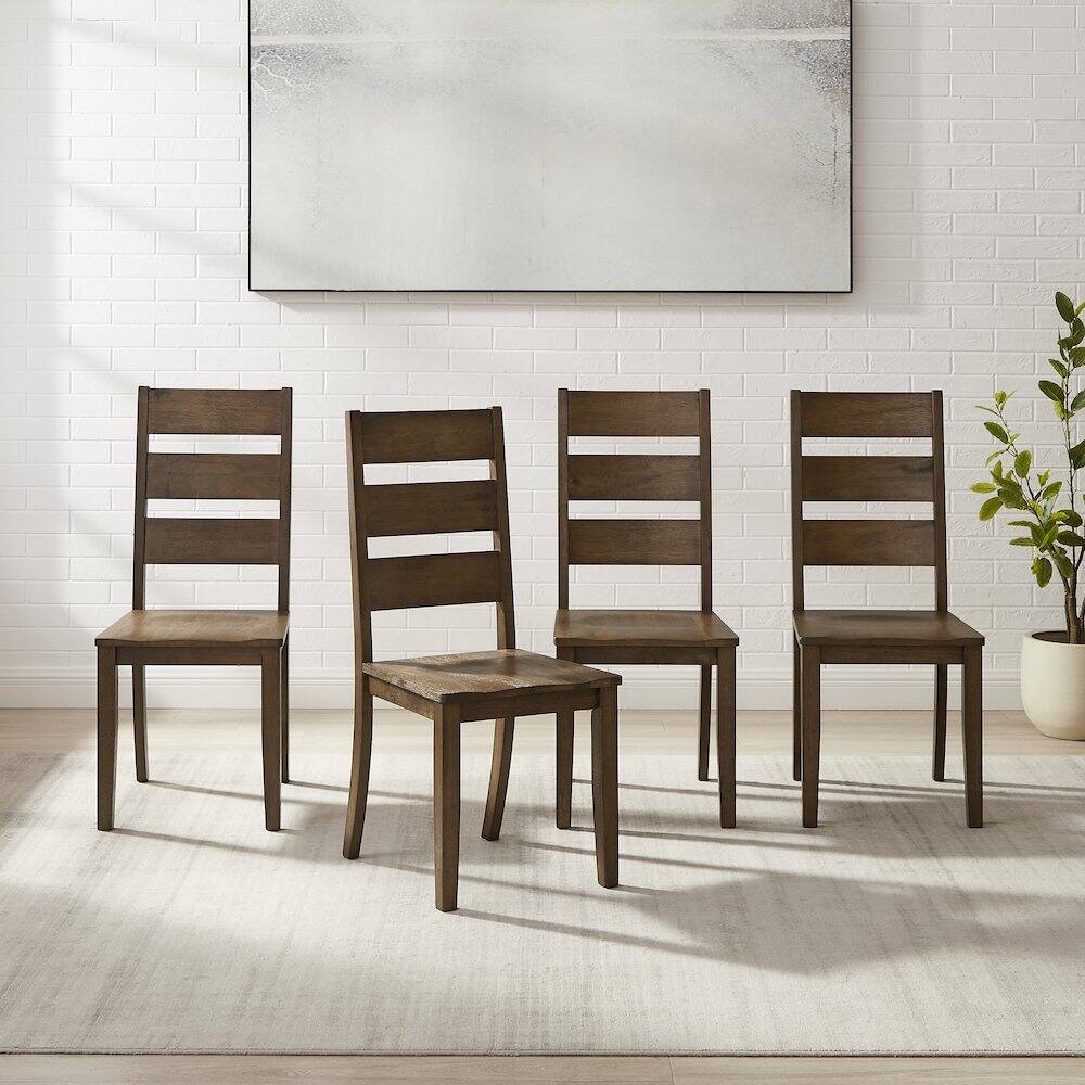 Alt View 3. Crosley Furniture - Joanna 4-Piece Ladder-Back Dining Chair Set - Black.