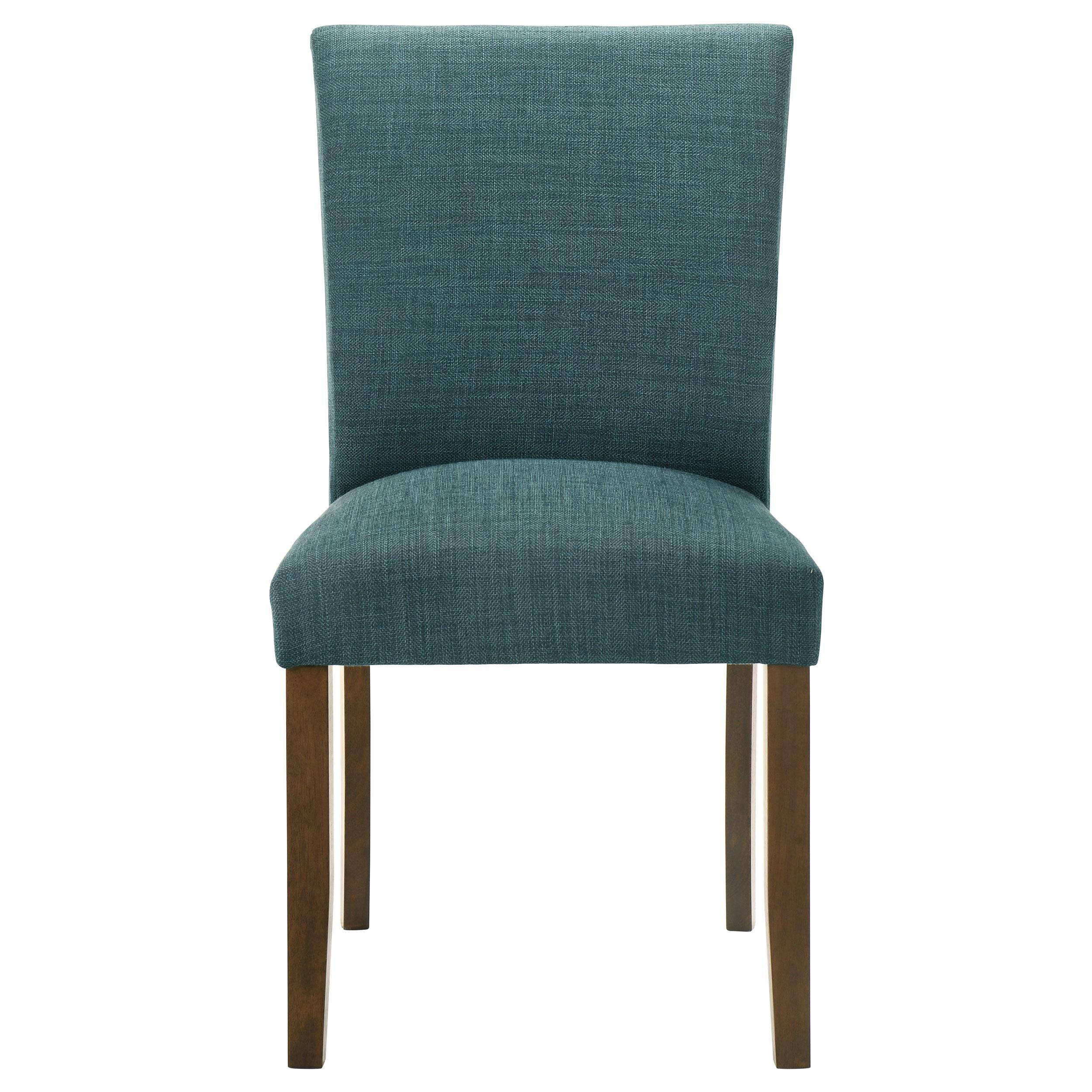 Alt View 1. Manhattan Lane - Cana Dining Chair Set of 2, Blue Fabric Foam Cushion, Brown Wood Legs - Blue, Black.