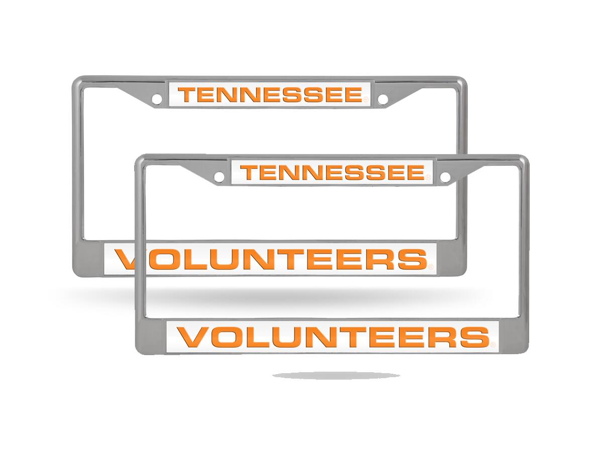 Tennessee Volunteers Chrome Metal Laser License Plate Frame - Set of 2 Frames