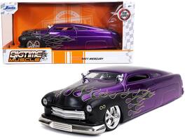 1951 Mercury Flames "Bigtime Muscle" 1/24 Diecast Model Car by Jada - Purple With Black