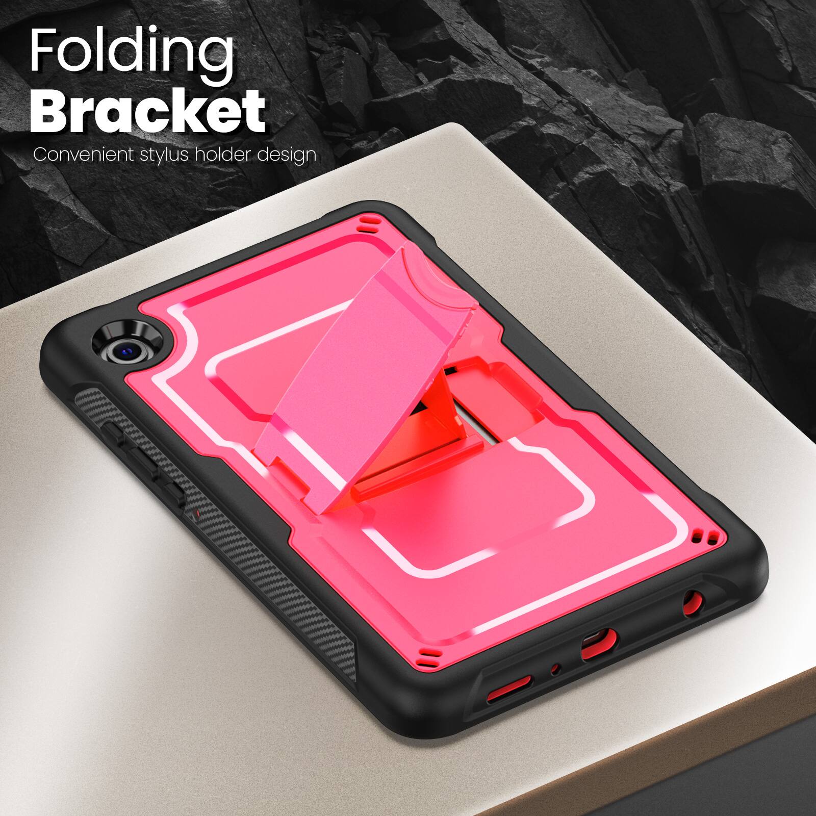 Folding Bracket  
Convenient stylus holder design