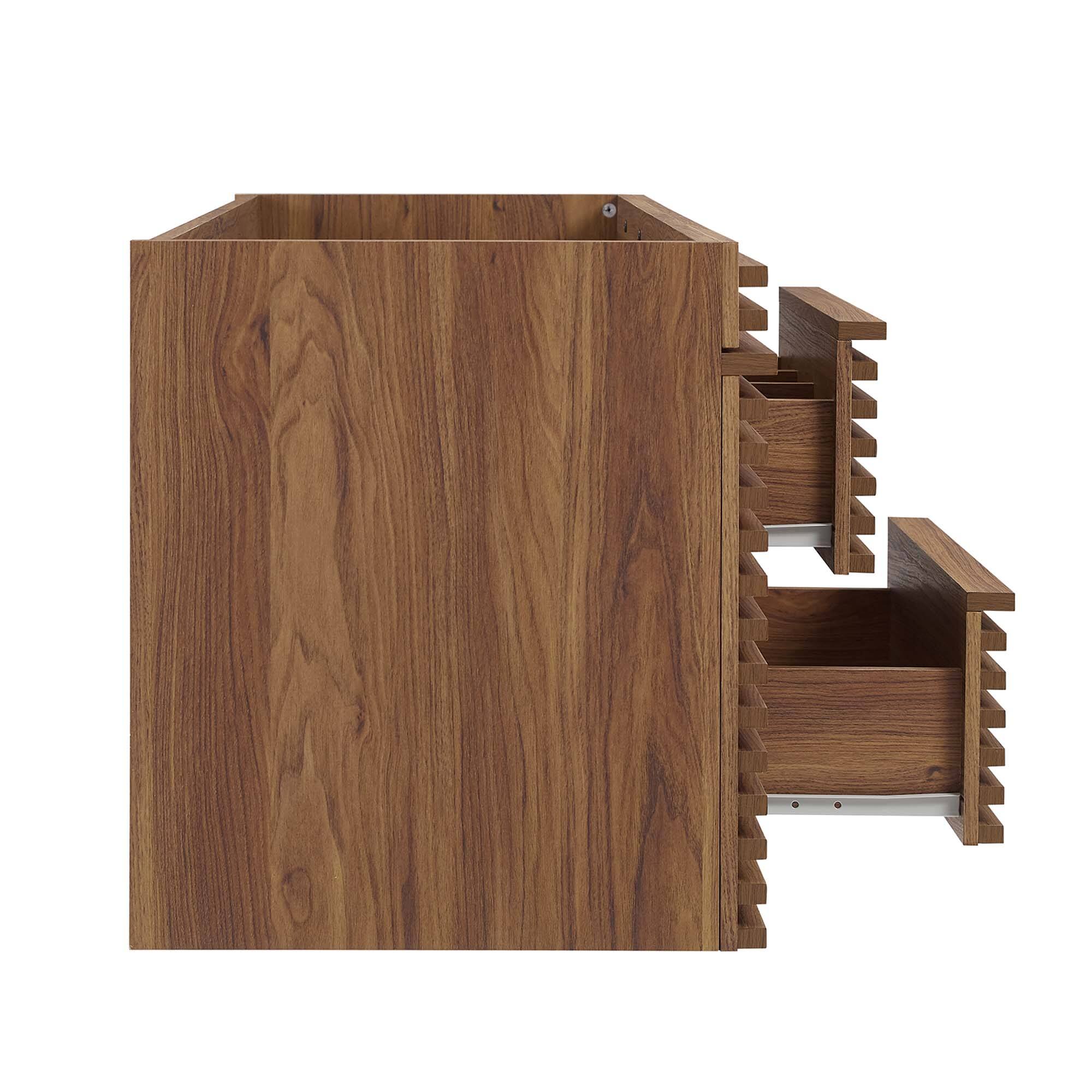 Alt View 1. Modway - Render 48" Wall-Mount Bathroom Cabinet Basin Not Included by Modway - Walnut.