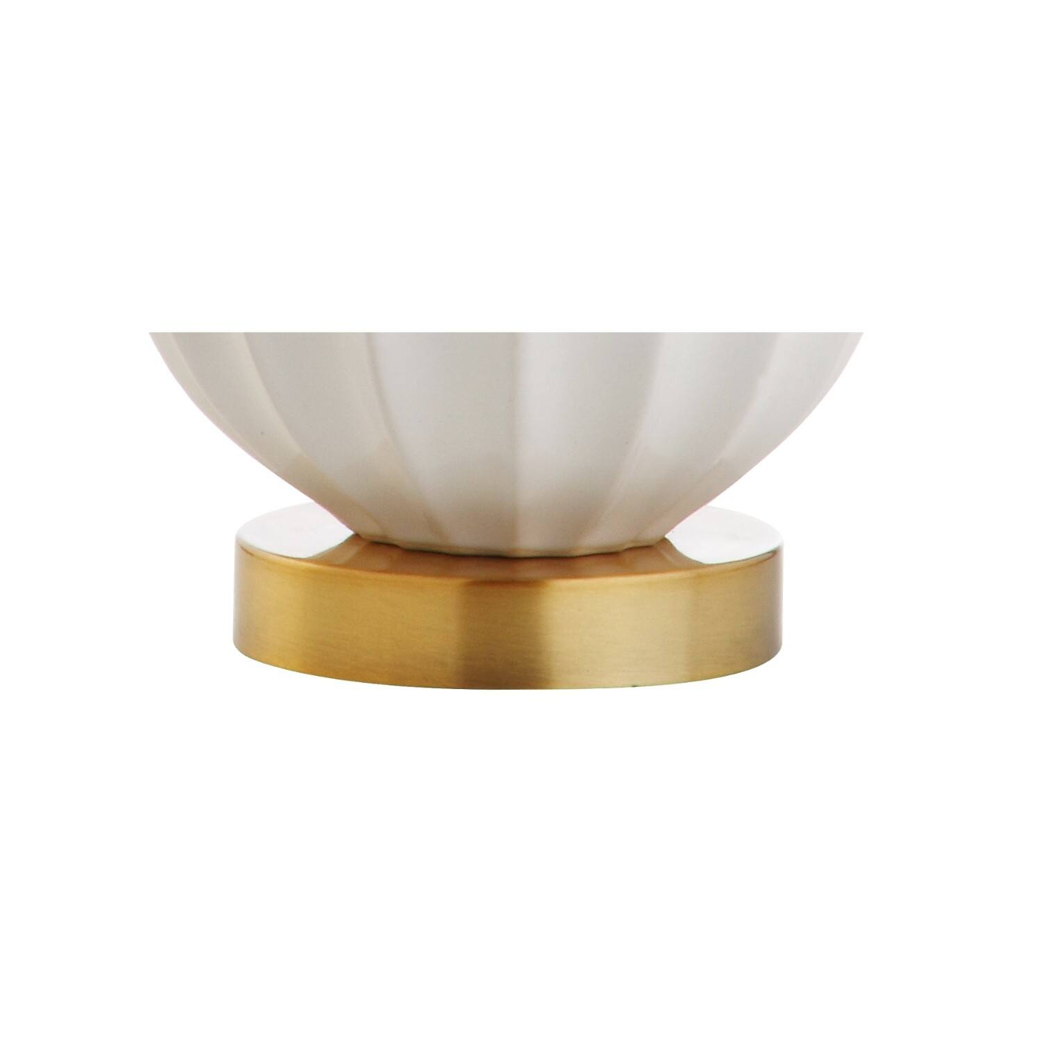 Alt View 7. Jonathan Y - Parker 21.5" Ceramic Mini LED Table Lamp, Brass/White - White.