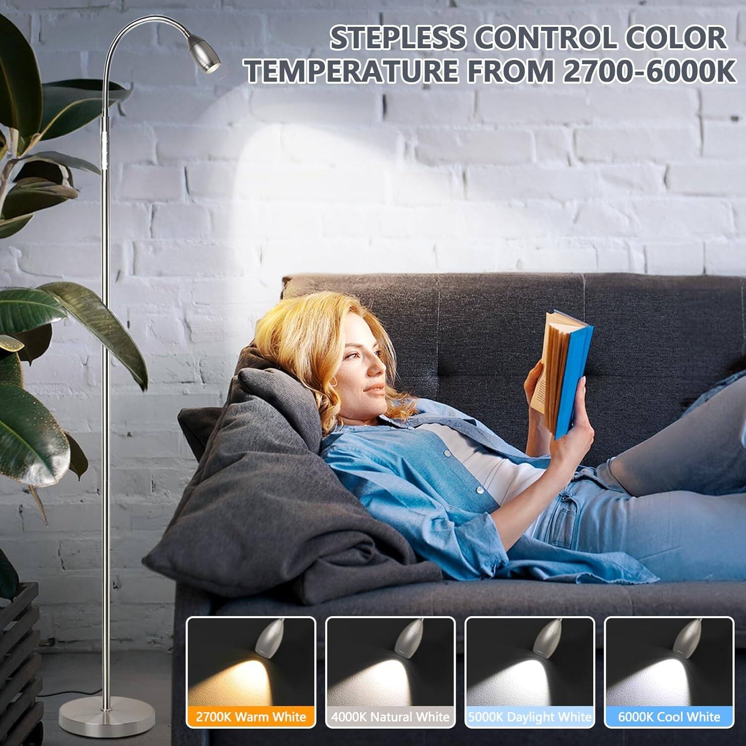 Stepless Control Color Temperature from 2700-6000K

- 2700K Warm White
- 4000K Natural White
- 5000K Daylight White
- 6000K Cool White