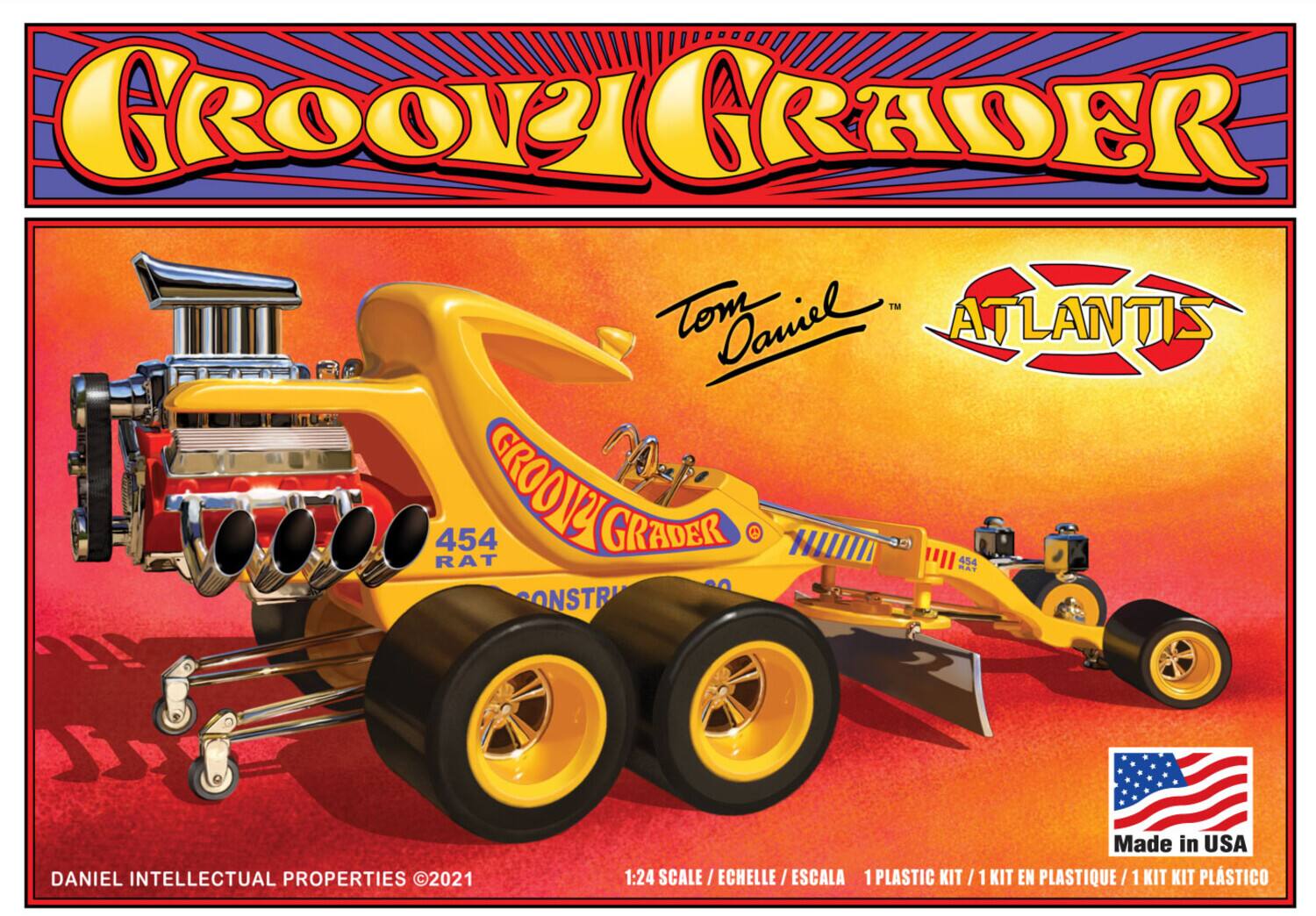 Groovy Grader  
Tom Daniel  
ATLANTIS  
454 RAT  
CONSTRUCTION  
1:24 SCALE / ECHELLE / ESCALA  
PLASTIC KIT / 1 KIT EN PLASTIQUE / 1 KIT PLÁSTICO  
Made in USA  
DANIEL INTELLECTUAL PROPERTIES © 2021
