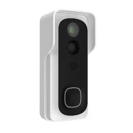 Front. FEIT ELECTRIC - Smart Wi-Fi Video Doorbell Battery Operated - Black/White.