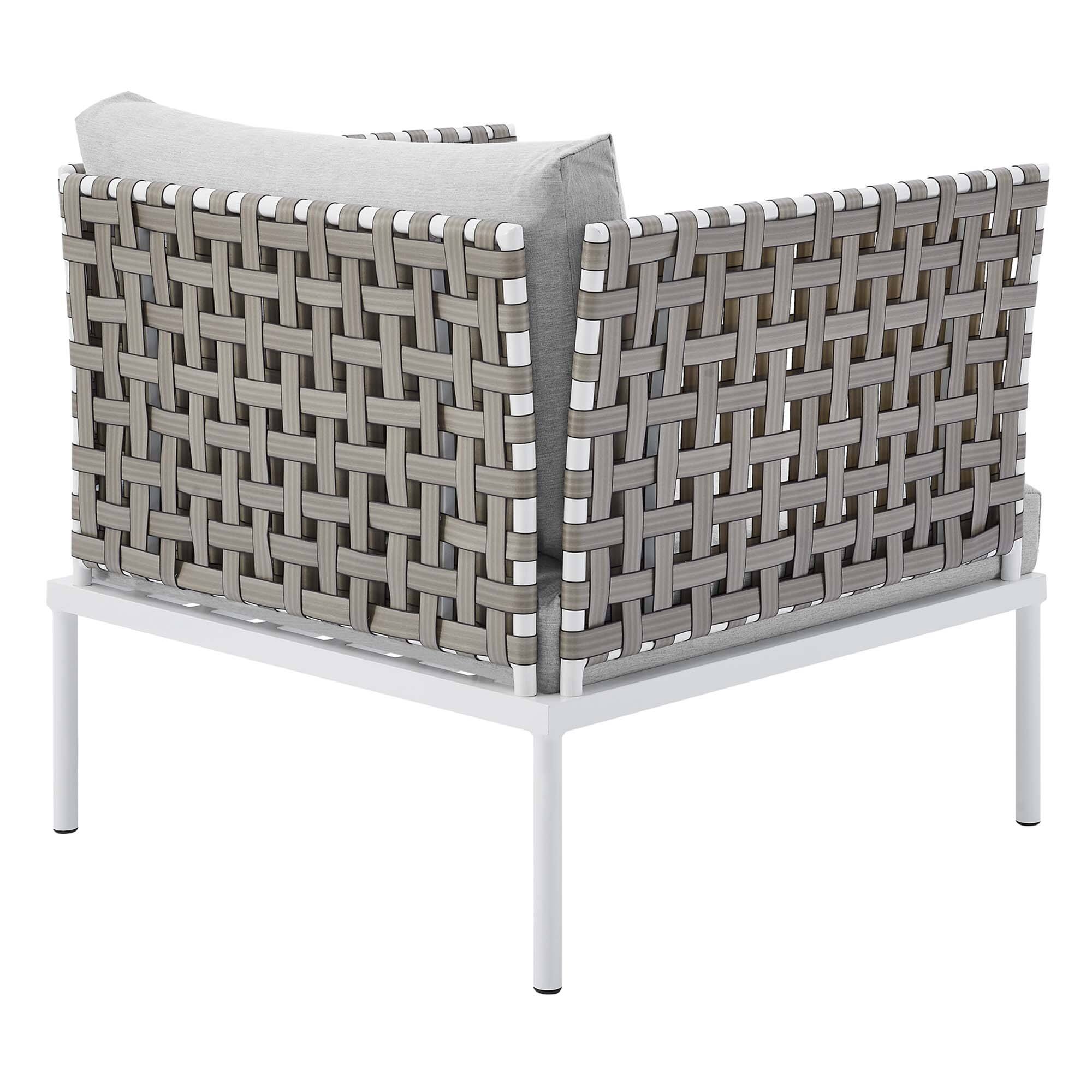 Alt View 2. Modway - Harmony Sunbrella® Basket Weave Outdoor Patio Aluminum Armchair by Modway - Tan Gray.