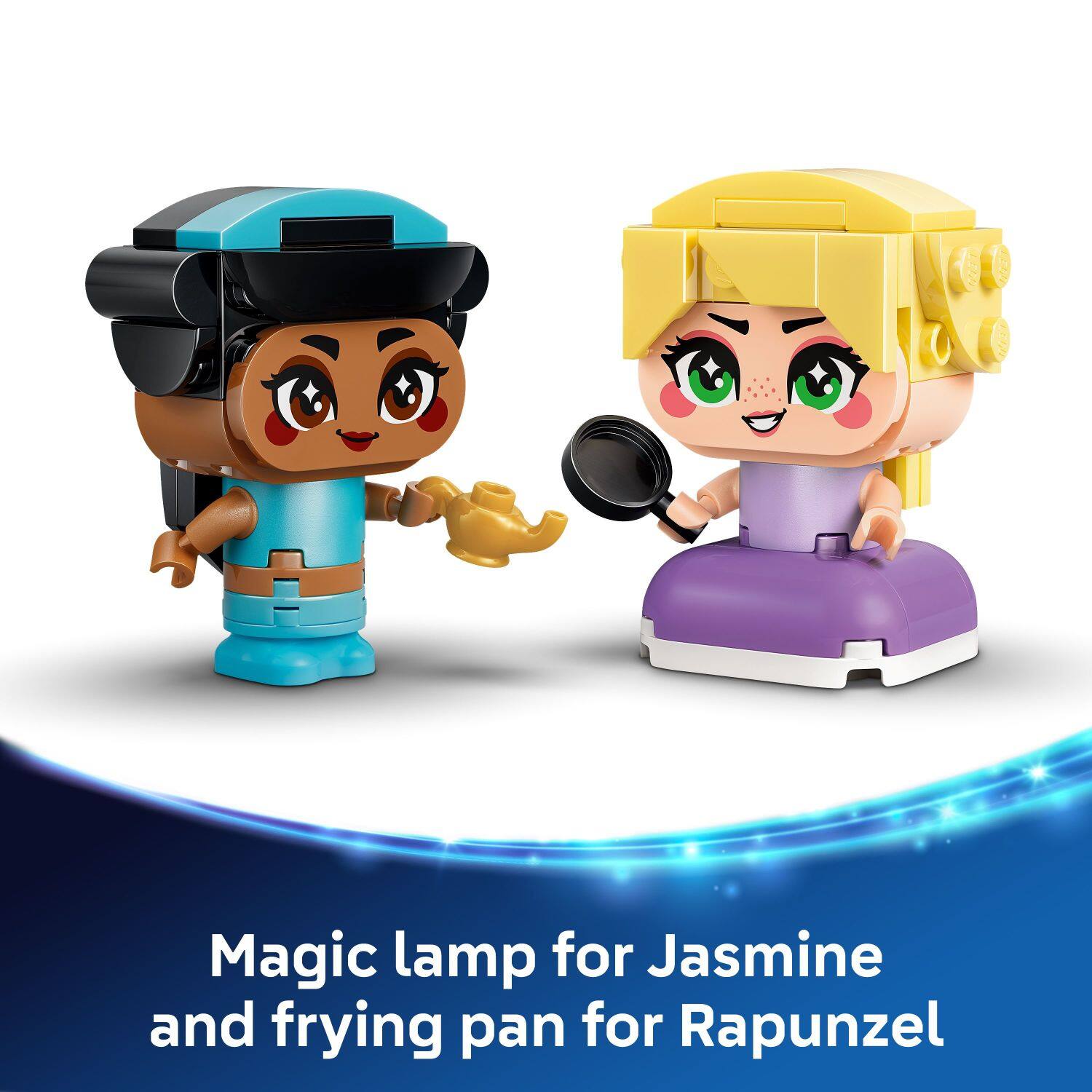 Magic lamp for Jasmine and frying pan for Rapunzel