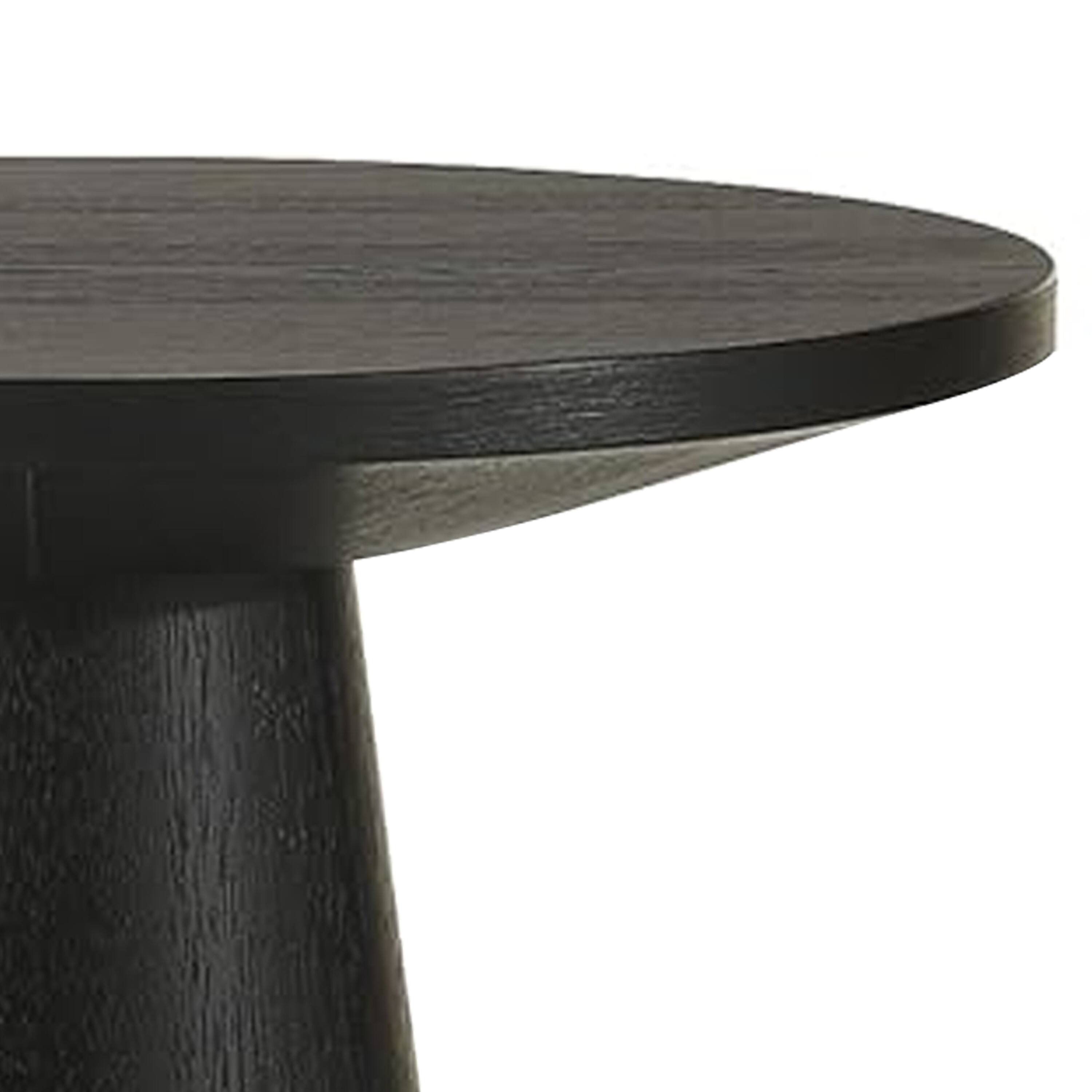 Alt View 1. Manhattan Lane - Kily Side End Table, Cone Pedestal Base, 20 Inch Round Top - Black.