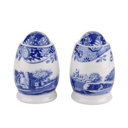 Spode - Blue Italian Salt And Pepper Shakers Salt And Pepper Shakers Blue - Blue and White