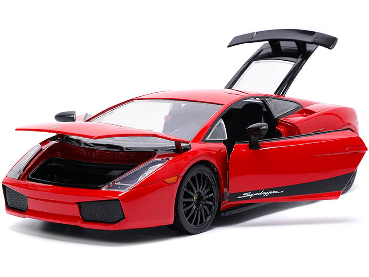 Alt View 1. Jada - Lamborghini Gallardo Superleggera Red with Black Stripes "Hyper-Spec" Series 1/24 Diecast Model Car by Jada.