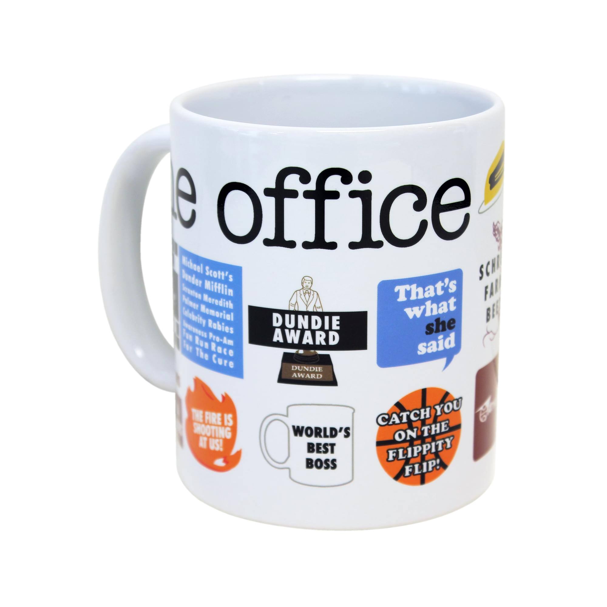 The Office  
Michael Scott's  
Sunderland Mifflin  
Institute Meredith  
That's what she said  
Dundie Award  
The Fire is Shooting at Us!  
World's Best Boss  
Catch You on the Flippity Flip!