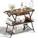 Alt View 3. Bestier - Bestier Coffee Bar Station, Kitchen Island Cart with Storage and Lockable Wheels - Brown.