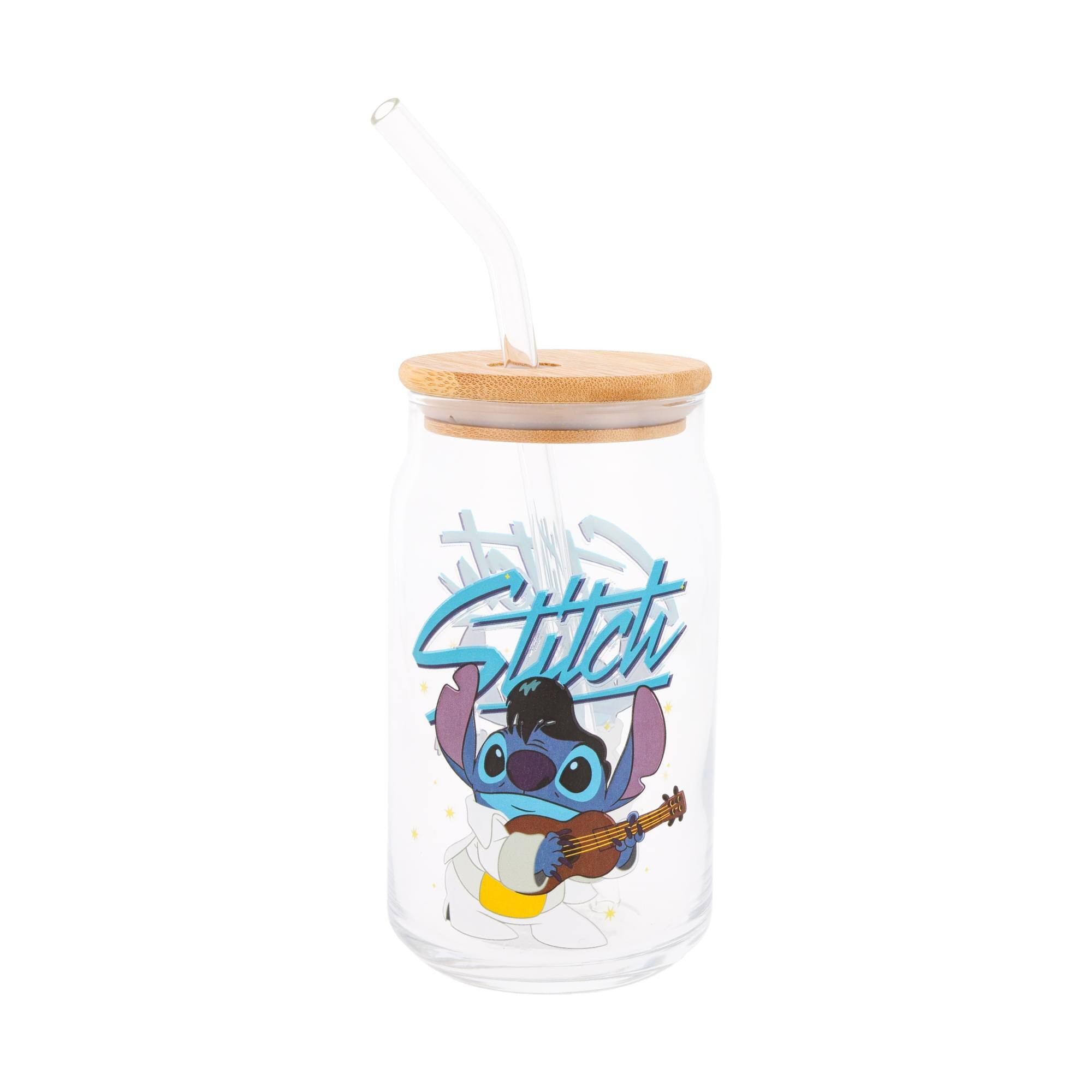 Alt View 10. Disney - Disney Lilo & Stitch Elvis Stitch 16-Ounce Glass Tumbler With Lid and Straw - Multi-Colored.