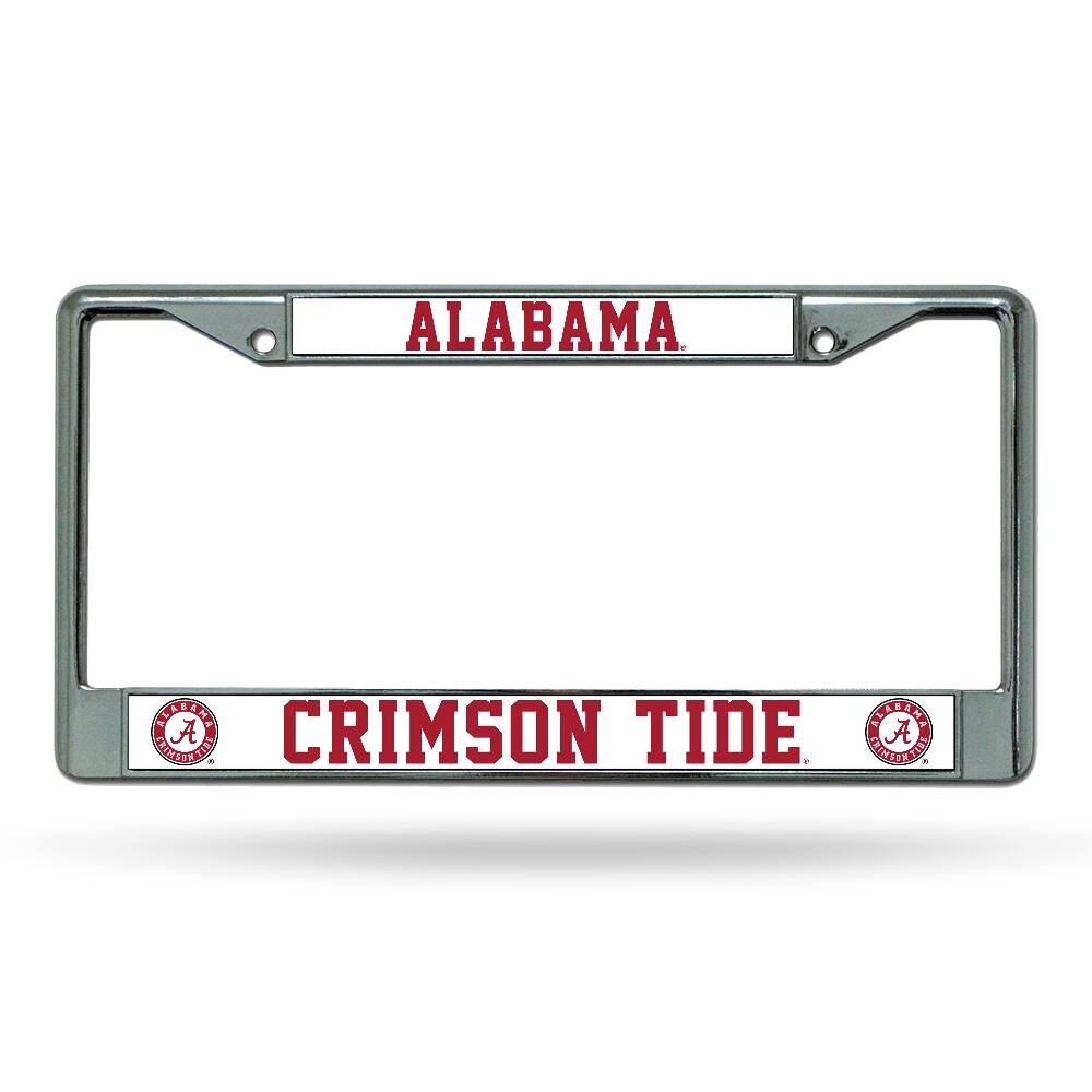Alabama Crimson Tide - 12" x 6" Standard Size - Chrome Metal License Plate Frame