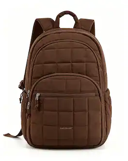 Bagsmart - College Backpack, Lightweight Bookbag with 15.6 inch Laptop Compartment, Fashion Daypack for Casual Work Commuter - Coffee Brown