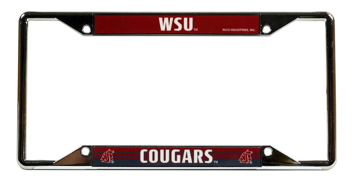 Washington State Cougars Chrome EZ View License Plate Frame