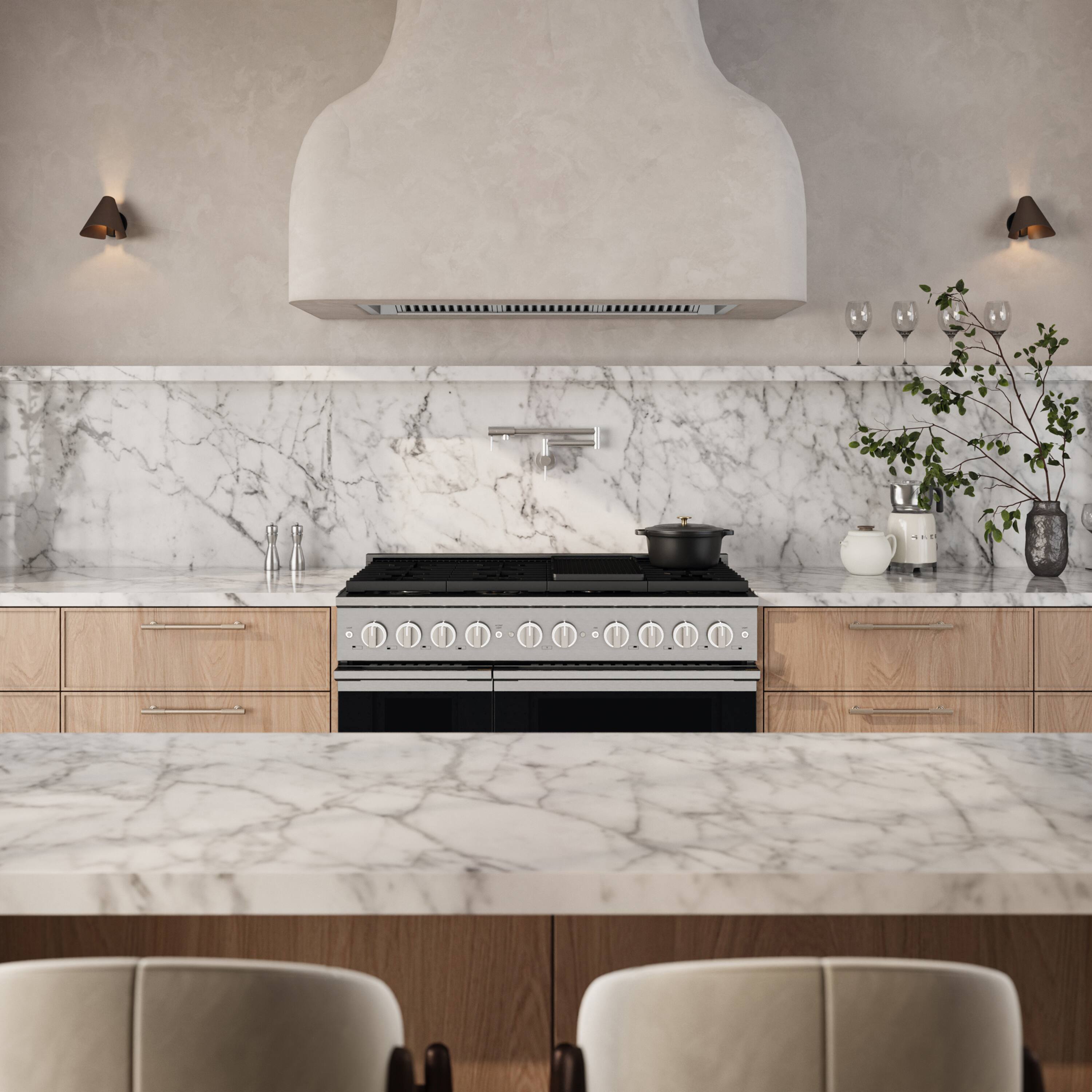 Alt View 7. ZLINE - 48 in. 6.7 cu. ft. Marino Dual Fuel Freestanding Range with 8 Burner Gas Cooktop and Dual Ovens in Stainless Steel - Stainless Steel.