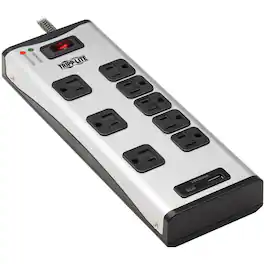 Eaton Tripp Lite Series 8-Outlet Surge Protector with 1 USB-A and 1 USB-C (3.9A Shared) - 8 ft. Cord, 2100 Joules, Metal - Unknown