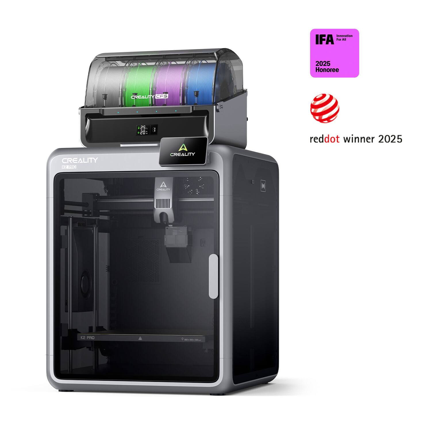 IFA 2025 Honoree  
CREALITY CHS 25  
reddot winner 2025  
CREALITY K2 PRO