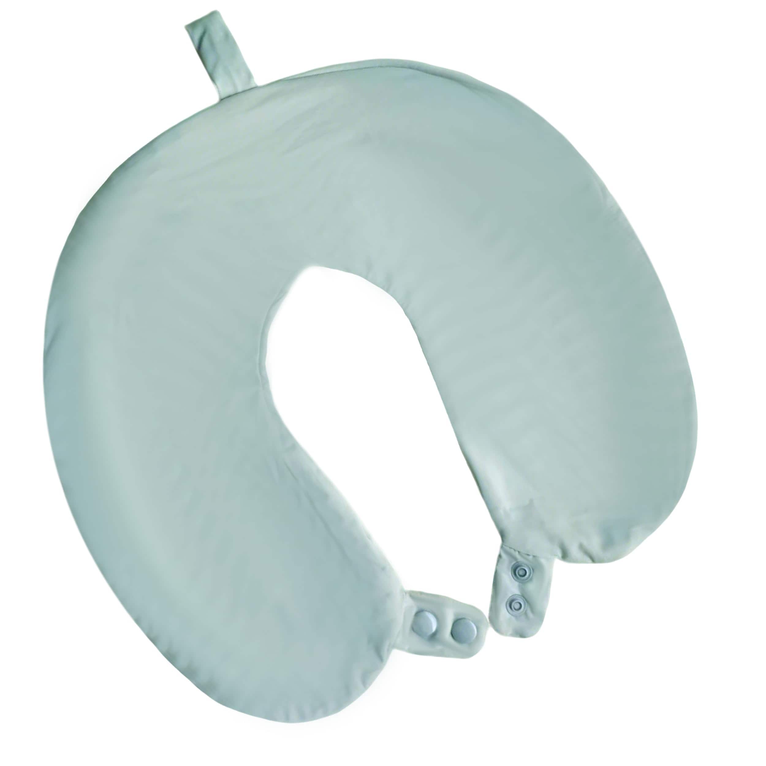 MAGICAL RUBS - Neck Pillow Cover - Ice Silk Travel Pillowcase With Double Snap Soft Washable & Lightweight Fits U-shaped Pillows On - Light Green