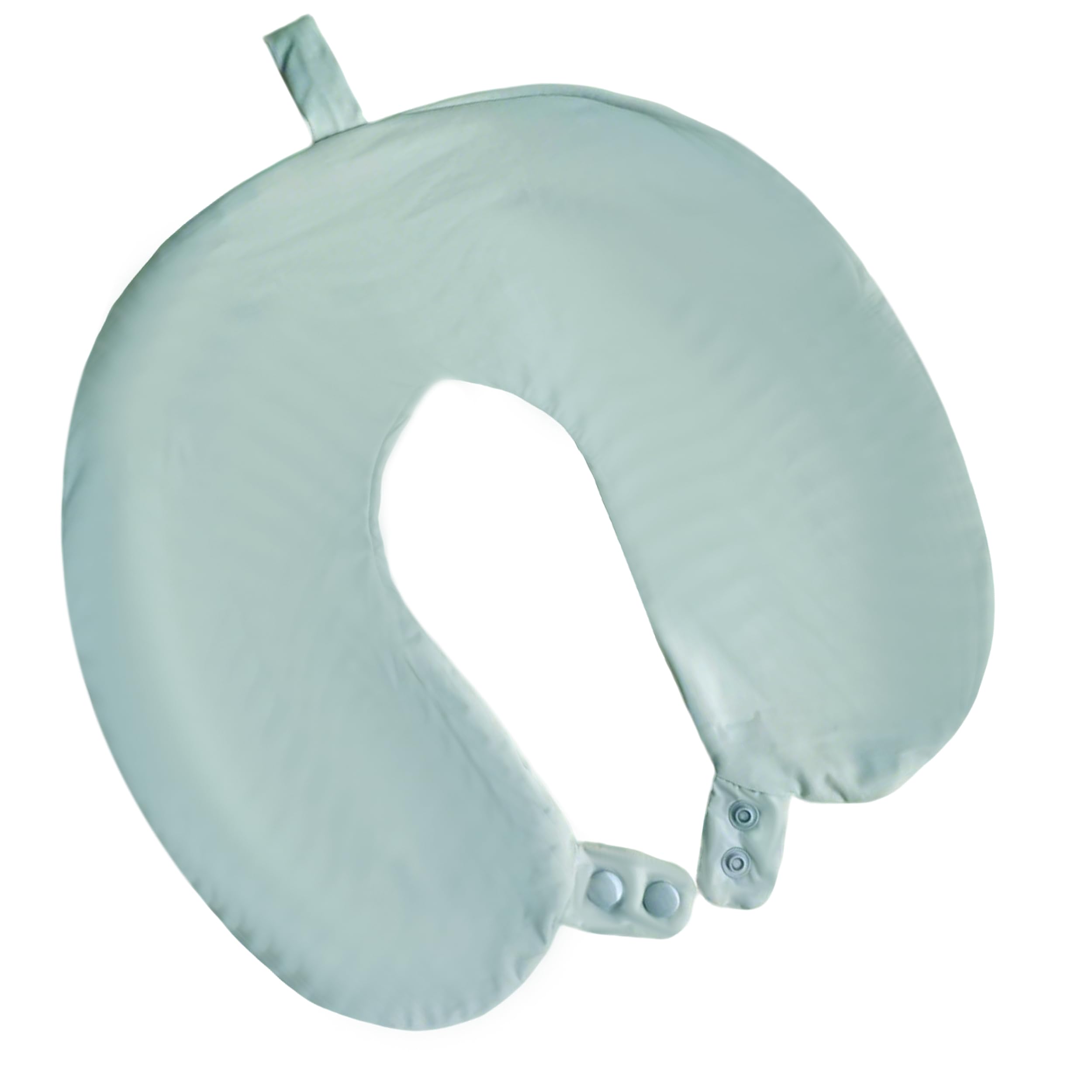 Front. MAGICAL RUBS - Neck Pillow Cover - Ice Silk Travel Pillowcase With Double Snap  Soft Washable & Lightweight Fits U-shaped Pillows On... - Light Green.