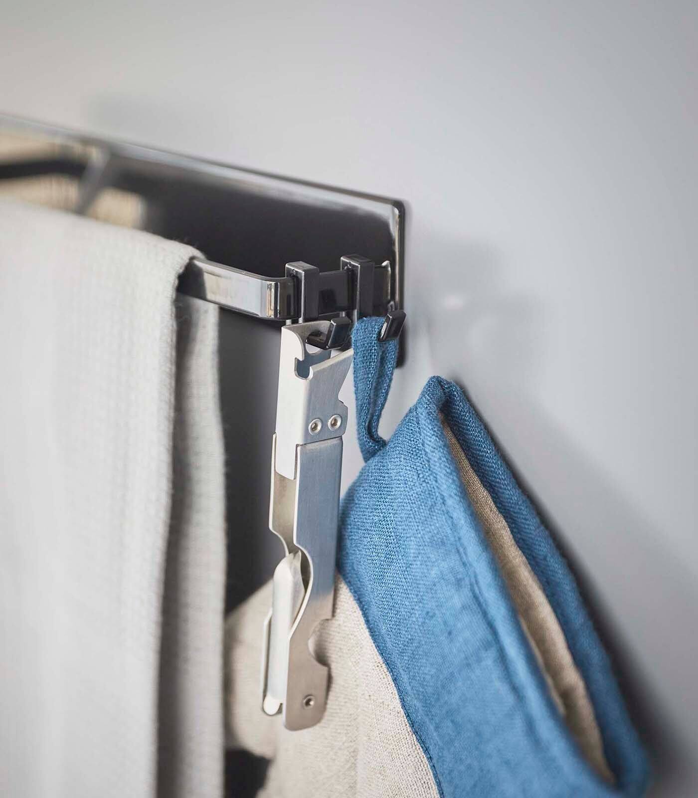 Alt View 10. Yamazaki Home - Magnetic Kitchen Towel Hanger - Steel - Black.