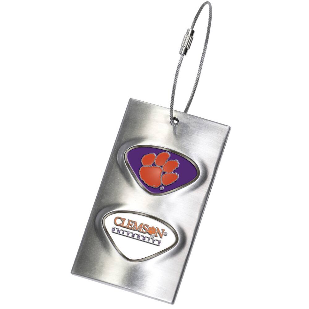 Jardine - Clemson Tigers 3.5'' x 2'' Bag Tag - Silver